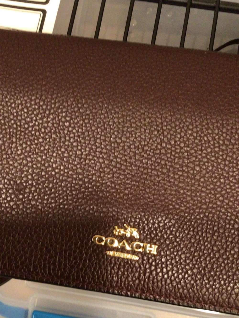 Coach Pebbled Leather Men’s Crossbody Bag in Dark Brown with Gold Hardware